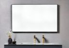51" Black Metal Framed Full Length Hanging Mirror