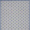 9' X 12' Blue And Grey Gingham Non Skid Indoor Outdoor Area Rug