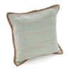 20" X 20" Beige and Green Cotton Blend Zippered Pillow