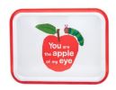 15" Red and White Rectangular Melamine Indoor Outdoor Serving Tray