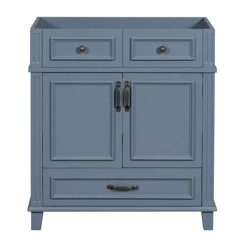 30 Inch Bathroom Vanity Topless, Solid Wood Frame Bathroom Storage Cabinet With Soft Close Door, Frame Only Bathroom Storage Cabinet, Vintage Style, B 30 Inch Bathroom Vanity Topless, Solid Wood Frame Bathroom Storage Cabinet With Soft Close Door, Frame Only Bathroom Storage Cabinet, Vintage Style, B