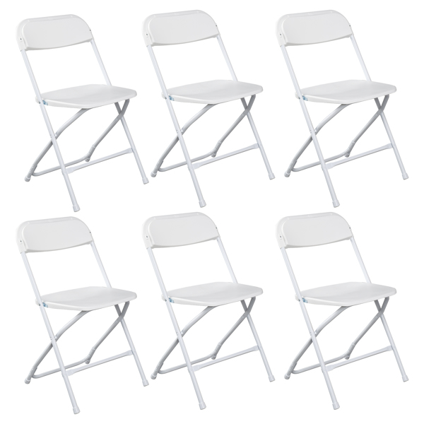 6pcs Classic White Plastic Folding Chair 6pcs Classic White Plastic Folding Chair