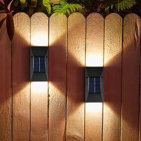 2pcs Waterproof Solar Light Warm White 3000K, Outdoor Solar Wall Light For Backyards, Patios, Deck Railings, Stair Railings, Pools, Walls