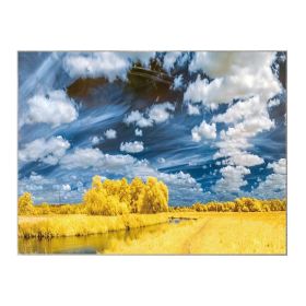 Gold Fields Backdrop Tapestry Landscape Bedroom Decorative Wall Tapestry Room Bedside Tapestry Painting Wall Art; 43x59 inch