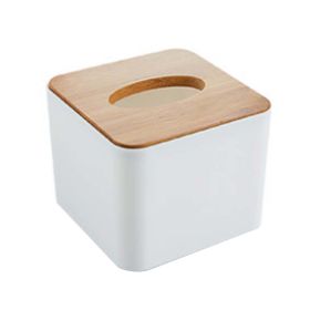 Japanese Style Tissue Box Holder Square Bamboo Tissue Cover Box for Home Office Bar
