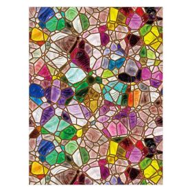 European Stained Glass Window Film Vintage Church Art Static Cling Film No Glue Sliding Door Decal,15x47 inch