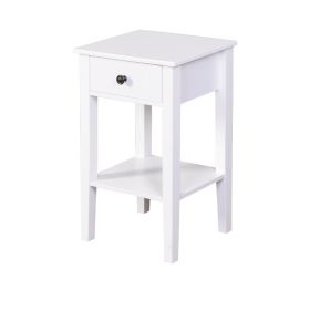 White Bathroom Floor-standing Storage Table with a Drawer