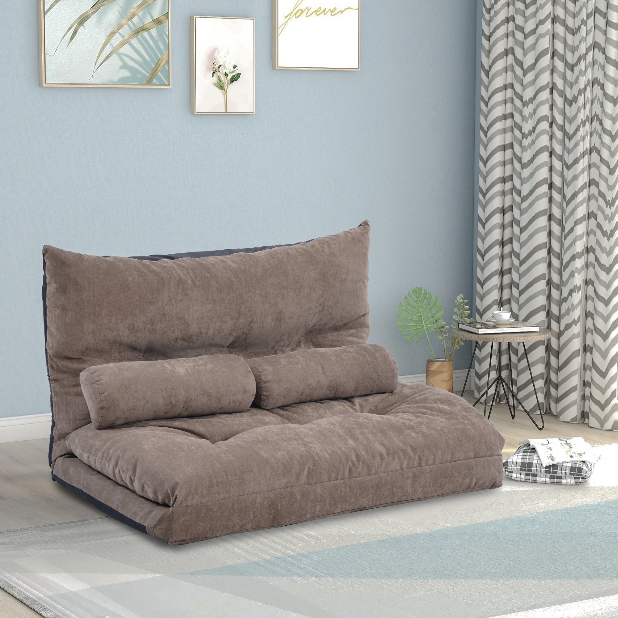 Sofa Bed Adjustable Folding Futon Sofa Video Gaming Sofa Lounge Sofa with Two Pillows AL Sofa Bed Adjustable Folding Futon Sofa Video Gaming Sofa Lounge Sofa with Two Pillows AL