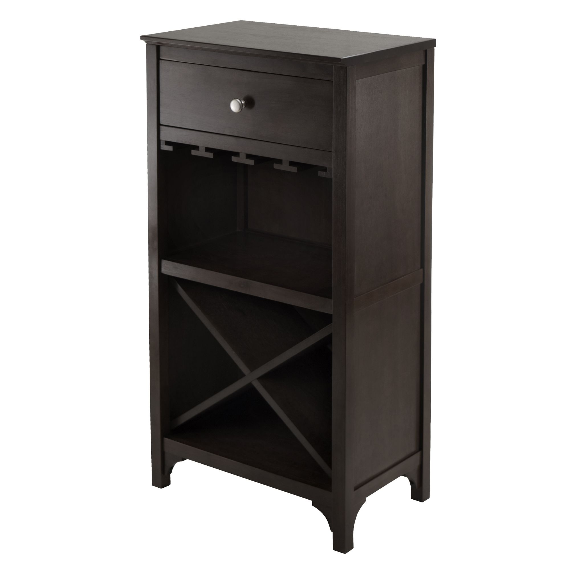 Ancona Modular Wine Cabinet with One Drawer; Glass Rack; X Shelf Ancona Modular Wine Cabinet with One Drawer; Glass Rack; X Shelf