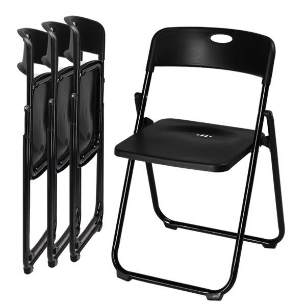 4pcs Black Seat Plate Iron Frame, Courtyard Plastic Folding Chairs 4pcs Black Seat Plate Iron Frame, Courtyard Plastic Folding Chairs