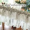 Beige Grid Lace Half Curtain Kitchen Partition Short Curtain Small Window Doorway Curtain Valance Tier cafe Curtain,59x15 inch