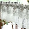 Grey Grid Lace Half Curtain Kitchen Partition Short Curtain Small Window Doorway Curtain Valance Tier cafe Curtain,59x15 inch