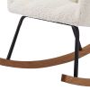 Leisure Sofa Glider Chair, Comfy Upholstered Lounge Chair with High Backrest, for Nursing Baby, Reading, Napping Beige