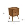 26" Solid Wood and Wood Two Drawer Nightstand