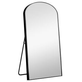 71" Black Arch Metal Framed Freestanding Standing Mirror