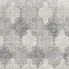 2' X 3' Gray Distressed Trellis Pattern Scatter Rug