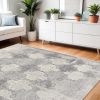 4' X 6' Gray Distressed Trellis Pattern Area Rug