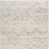 5' X 8' Ivory Distressed Ikat Pattern Area Rug