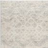 5' X 8' Ivory Distressed Ikat Pattern Area Rug