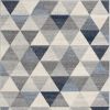 5' X 8' Navy Blue Geometric Diamond Area Rug