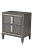 29" Dark Gray Solid Wood and Wood Two Drawer Nightstand