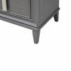 29" Dark Gray Solid Wood and Wood Two Drawer Nightstand