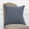 20" Slate Blue Cotton Throw Pillow