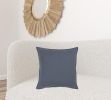 20" Slate Blue Cotton Throw Pillow