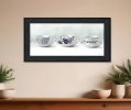 Cups and Saucers 2 Black Framed Print Wall Art