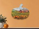 Red Barn Pumpkin Patch Unframed Print Wall Art