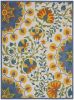 9' X 12' Blue And Yellow Indoor Outdoor Area Rug
