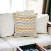 18" Yellow and White Throw Pillow