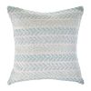 18" Light Blue And White Chevron Cotton Throw Pillow