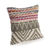 18" Blue and Beige Throw Pillow
