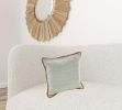 20" Beige and Green Throw Pillow