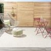 8' X 10' Ivory And Silver Indoor Outdoor Area Rug