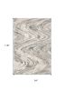 7' X 9' Gray And Tan Abstract Area Rug