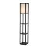 72" Black And White Solid Wood Column With White Cotton Shade