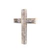 16" X 11" Gray Wood Cross Hanging Dimensional Sculpture