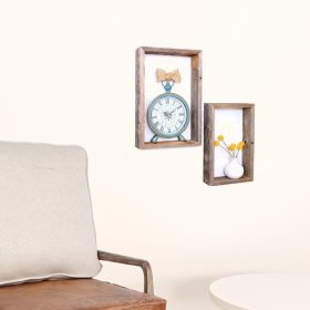 Set of Three Gray Wood Hanging Dimensional Sculpture