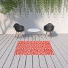 5' X 8' Pink And Orange Moroccan Indoor Outdoor Area Rug