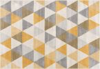 2' X 5' Yellow and Ivory Geometric Area Rug