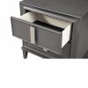 29" Dark Gray Solid Wood and Wood Two Drawer Nightstand