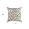 22" Light Gray Cotton Throw Pillow