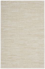 4' Runner Beige And Ivory Indoor Outdoor Runner Rug