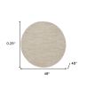4' Beige And Ivory Round Indoor Outdoor Area Rug