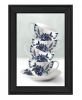 Tea Tower Blue 2 Black Framed Print Kitchen Wall Art