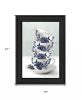 Tea Tower Blue 2 Black Framed Print Kitchen Wall Art