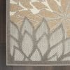 5' X 8' Gray And Ivory Floral Indoor Outdoor Area Rug