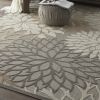 7' X 10' Gray And Ivory Indoor Outdoor Area Rug